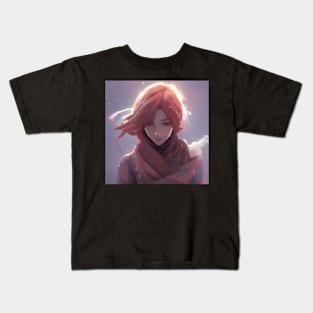 Beaux Animes Art Japanese Girl Illustration Design Kids T-Shirt